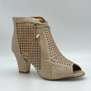 Valenti Franco Sassy 1 Cream Peep Toe Glitter High Heels